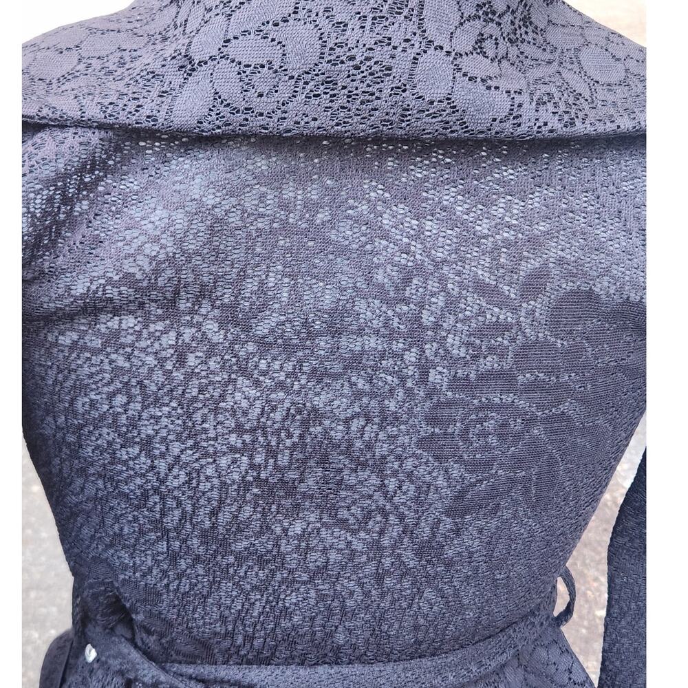 Ups & Downs Sheer Duster Jacket Womens S Black Lace FairyGoth Cottagecore Witchy - Picture 5 of 9